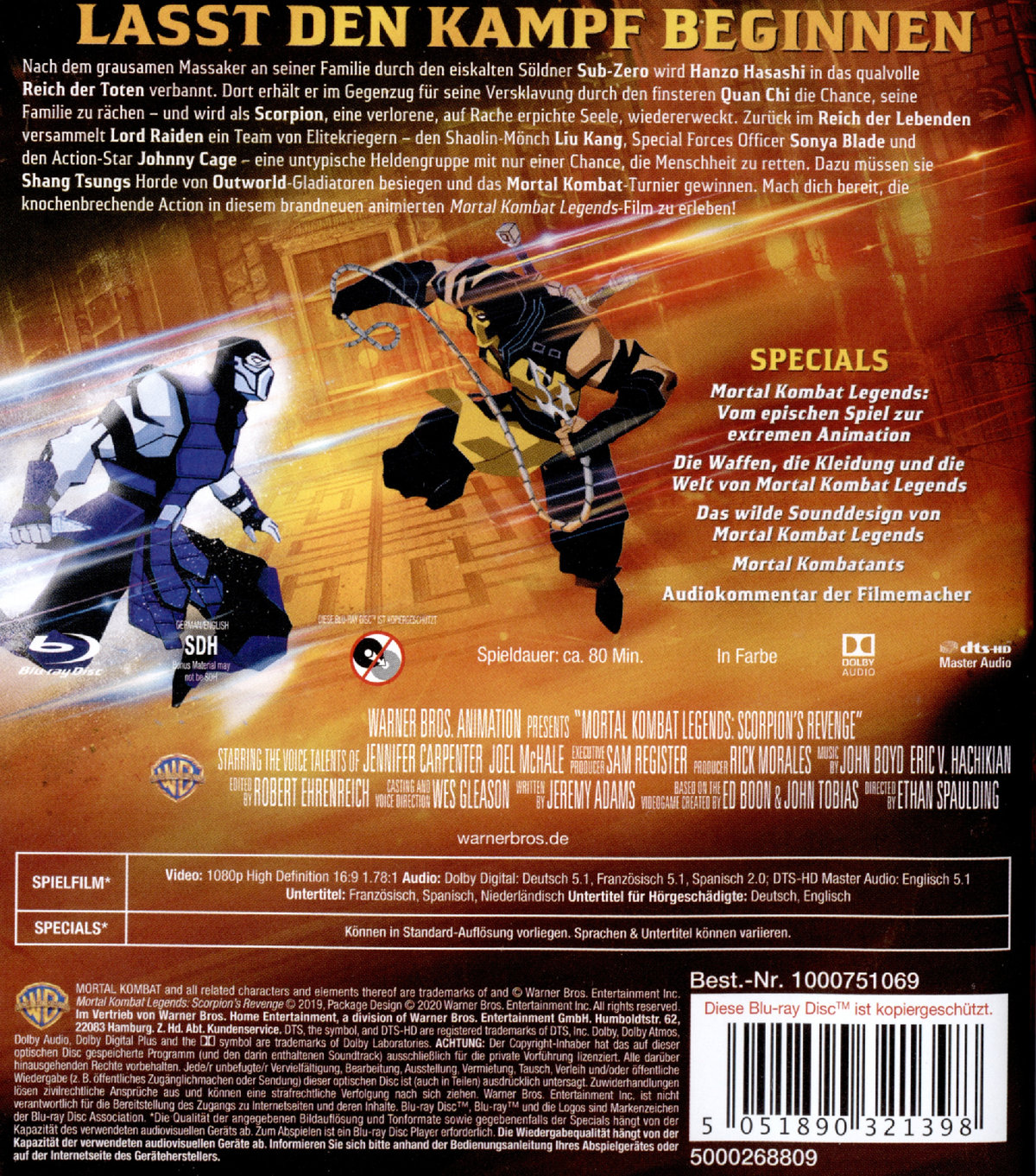 Mortal Kombat Legends: Scorpion's Revenge (blu-ray)