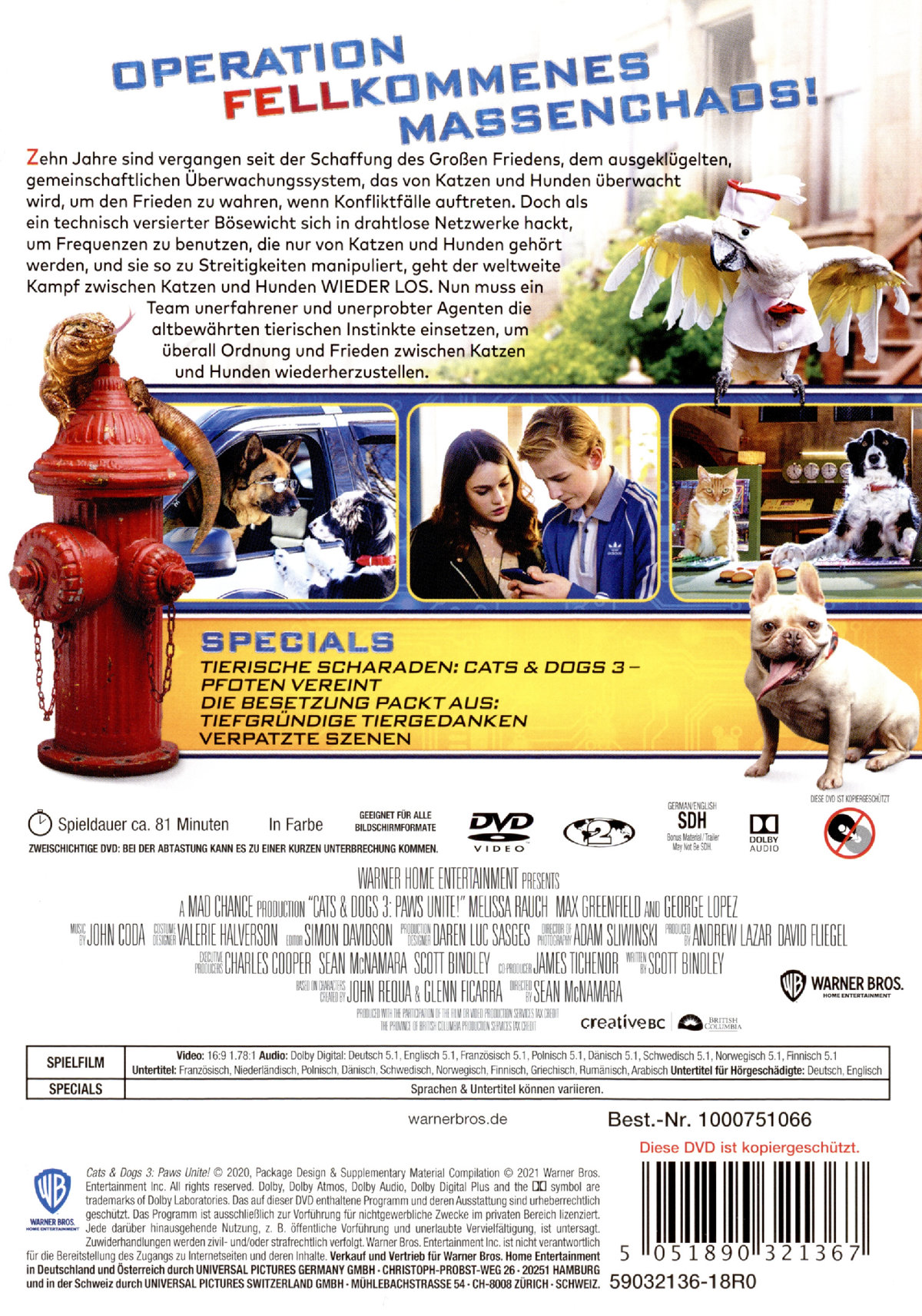 Cats & Dogs 3: Pfoten vereint!  (DVD)