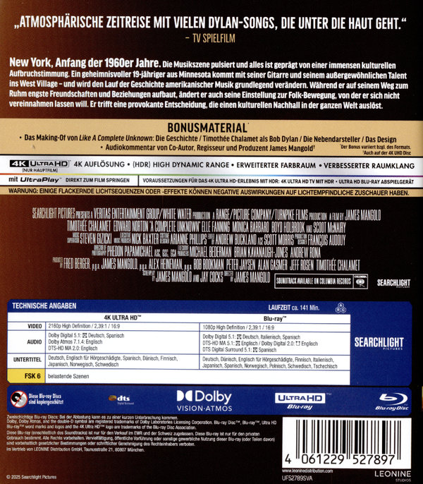 Like a Complete Unknown  (4K Ultra HD) (+ Blu-ray) 