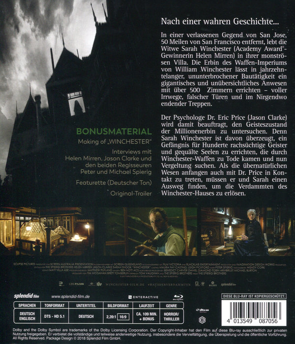 Winchester - Das Haus der Verdammten (blu-ray)