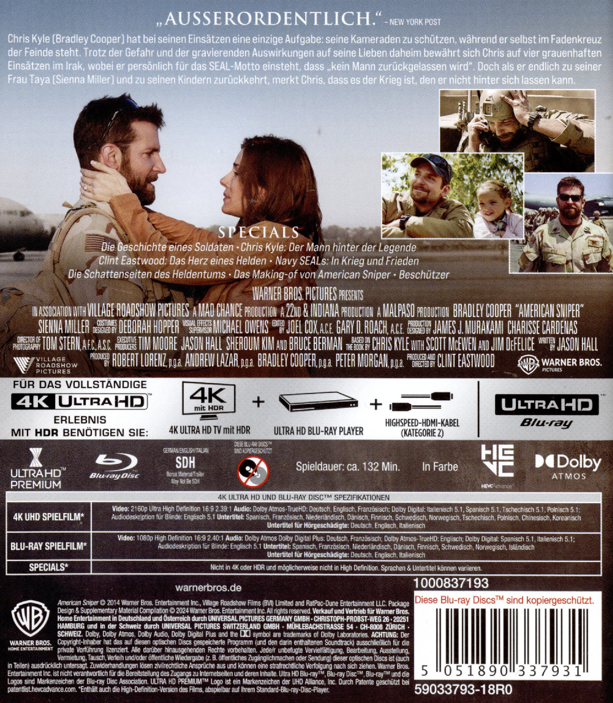 American Sniper  (4K Ultra HD) (+ Blu-ray)