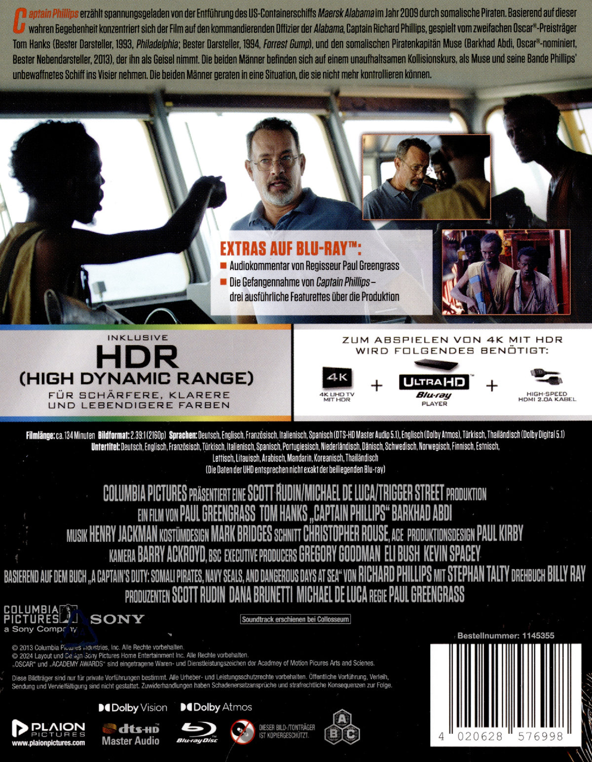 Captain Phillips - Limited Steelbook Edition  (4K Ultra HD+blu-ray)