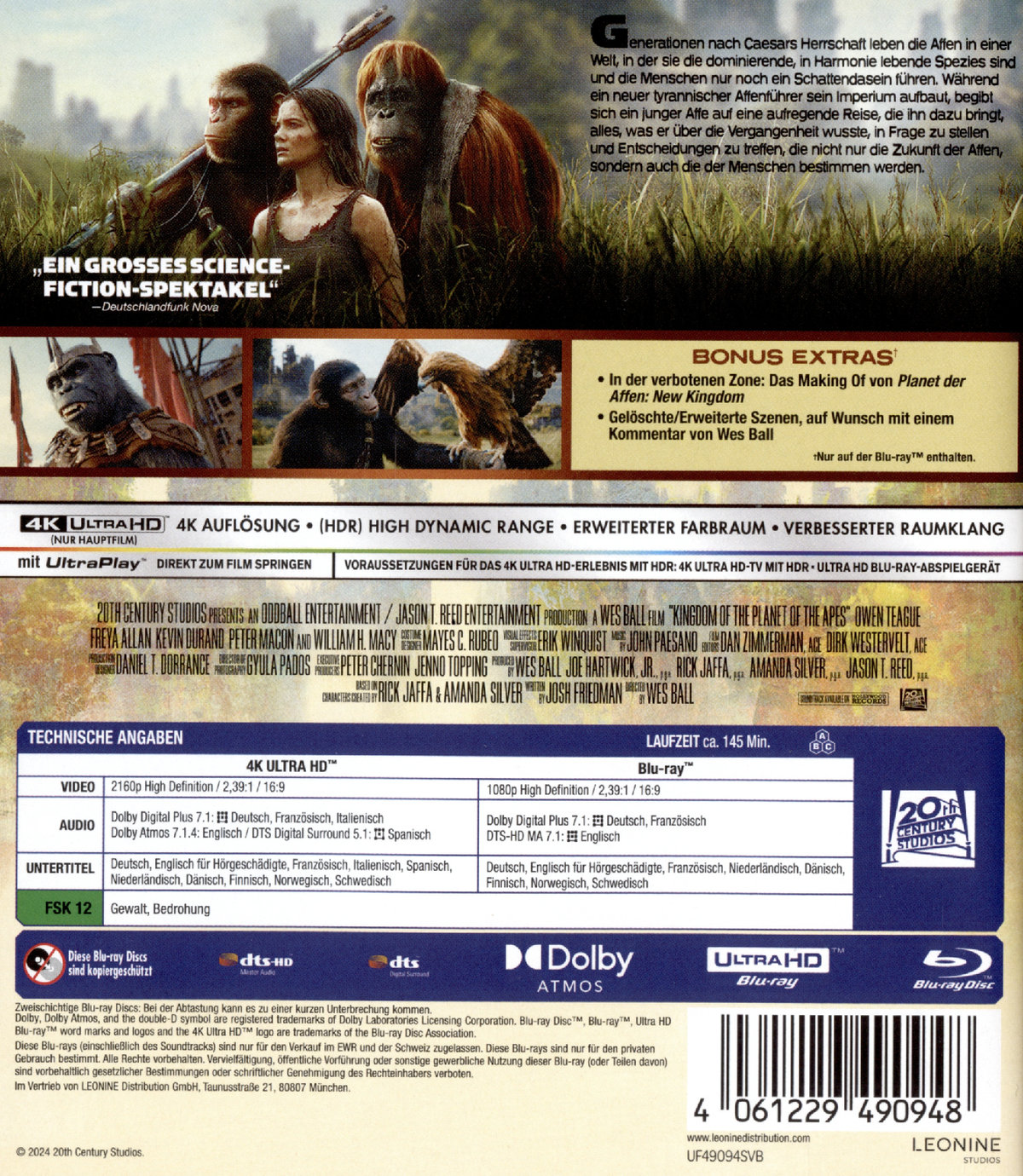 Planet der Affen - New Kingdom  (4K Ultra HD) (+ Blu-ray) 