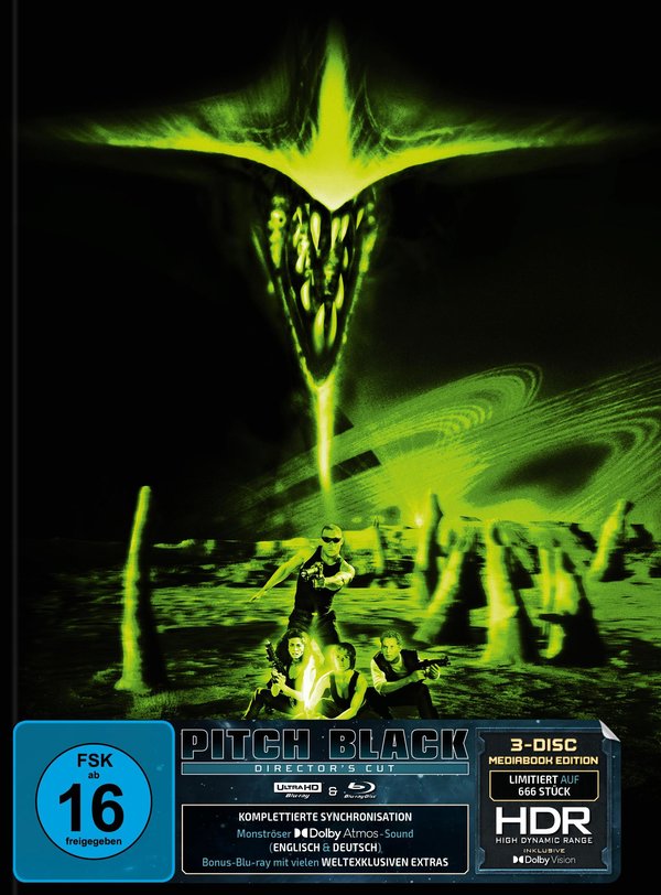 Pitch Black - Directors Cut  Uncut Mediabook Edition  (4K Ultra HD+blu-ray) (Cover Green)