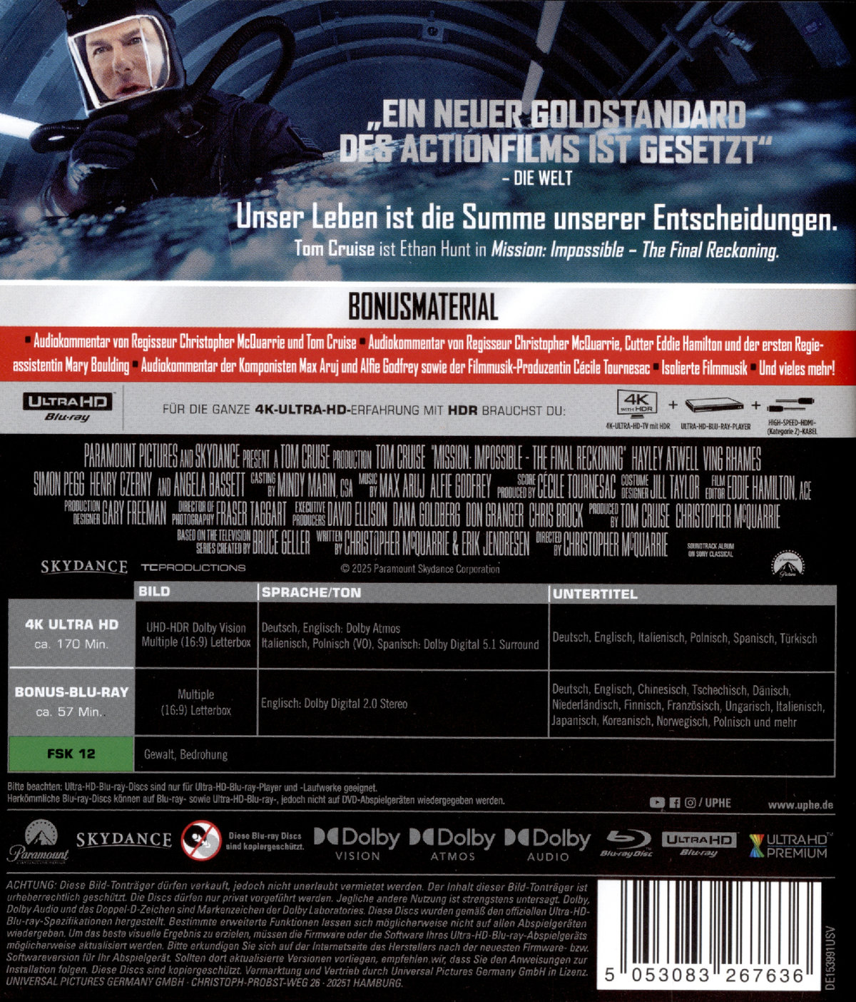 Mission: Impossible - The Final Reckoning  (4K Ultra HD) (+ Blu-ray)