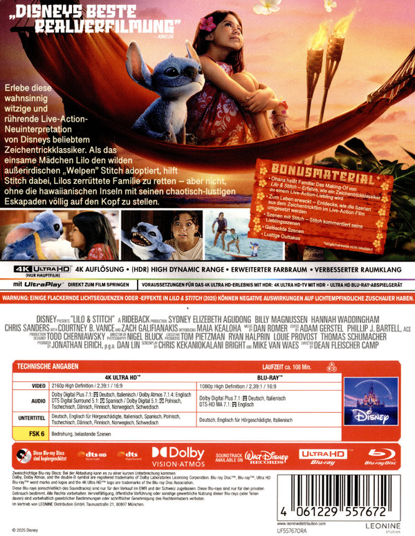 Lilo & Stitch - Limited Steelbook Edition  (4K Ultra HD) (+ Blu-ray)