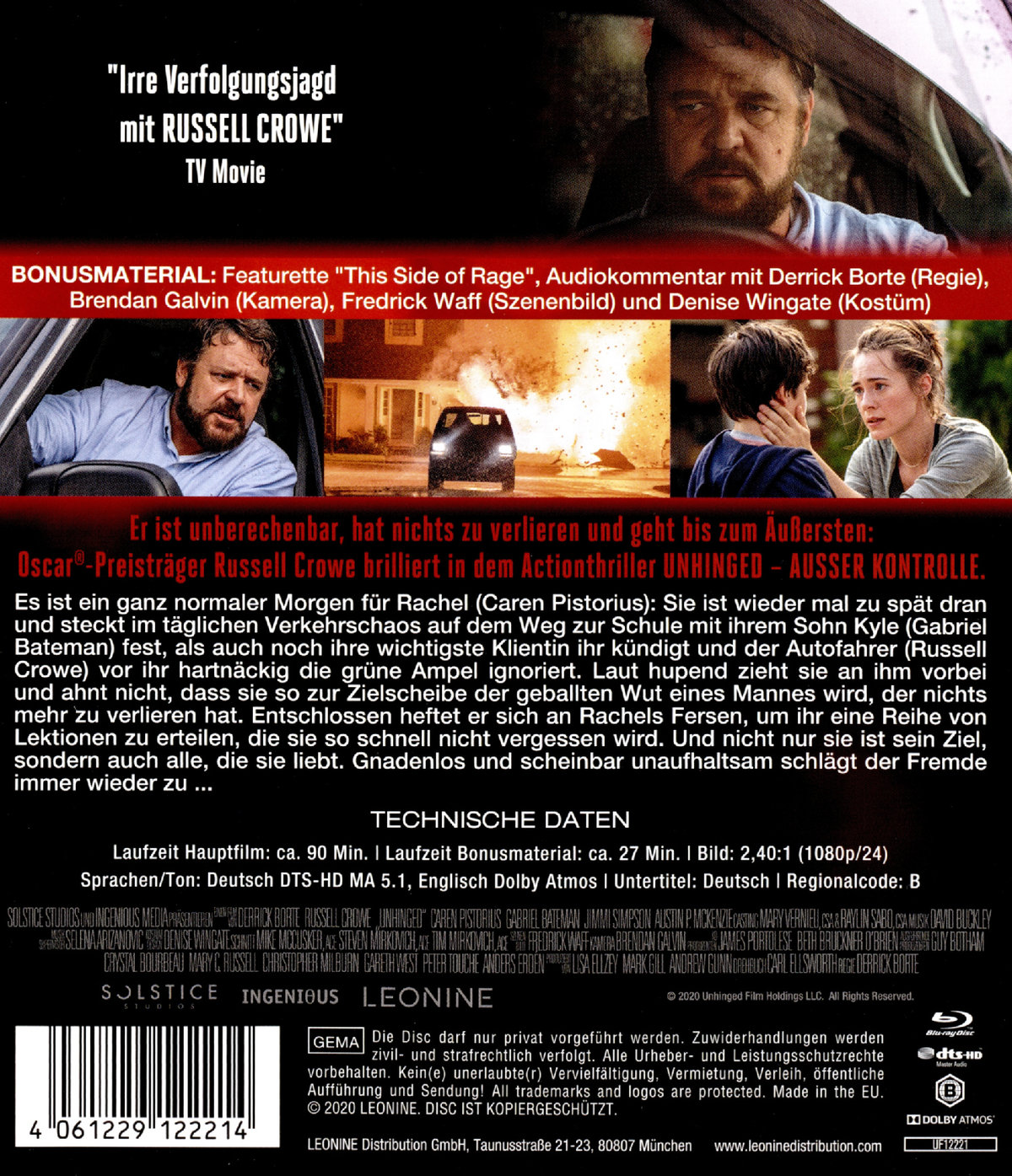 Unhinged - Ausser Kontrolle (blu-ray)