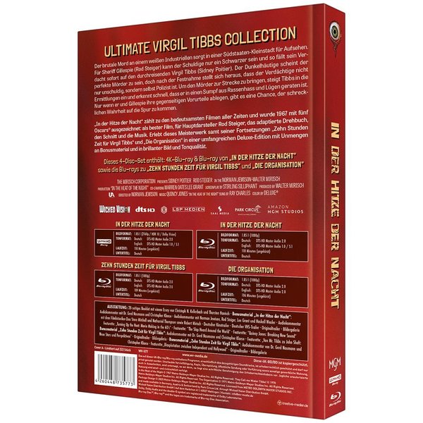 In der Hitze der Nacht - The Ultimate Virgil Tibbs Mediabook Collection  (4K Ultra HD+blu-ray) (A)
