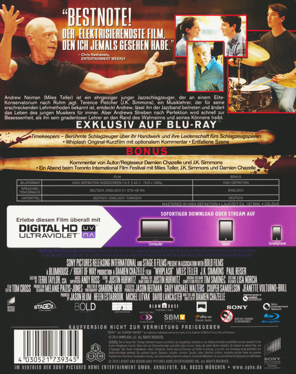 Whiplash (blu-ray)