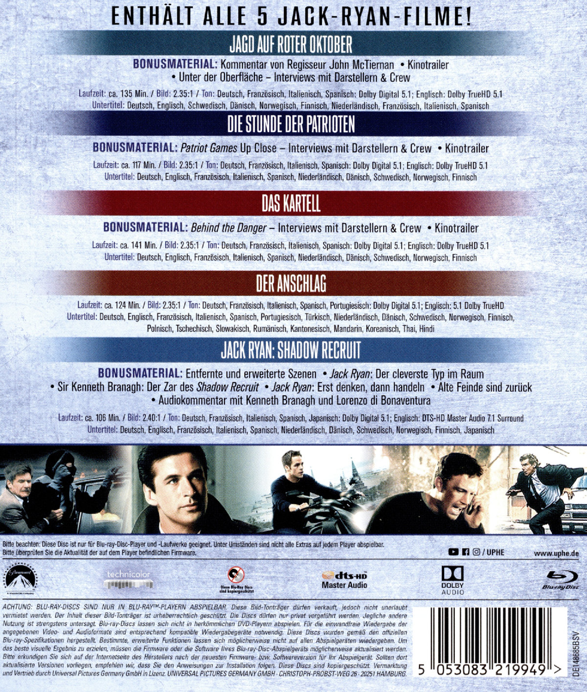 Jack Ryan - 5-Movie Collection (blu-ray)