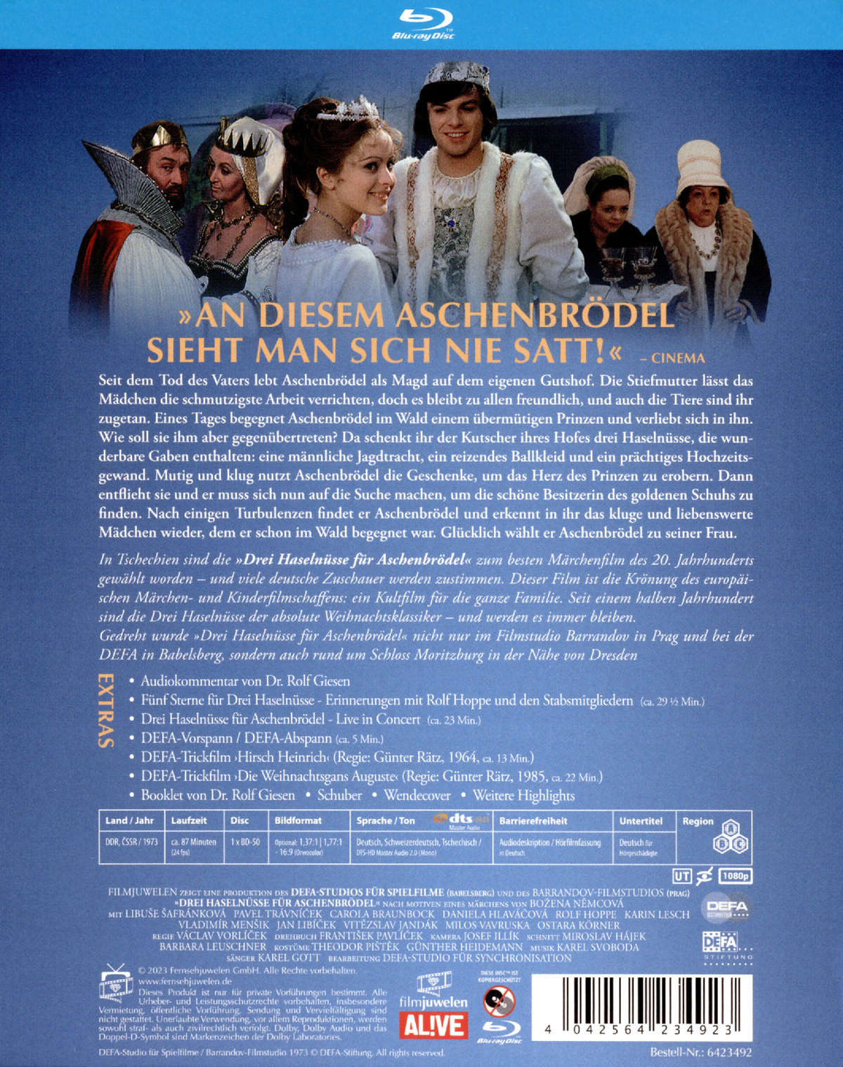 Drei Haselnüsse für Aschenbrödel (Filmjuwelen / DEFA-Märchen)  (Blu-ray Disc)