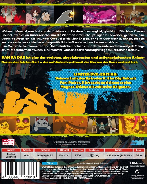 DAN DA DAN - Staffel 1, Volume 2 LTD. - Mit Fan-Poster, Artcards und Magnet-Sticker  (DVD)