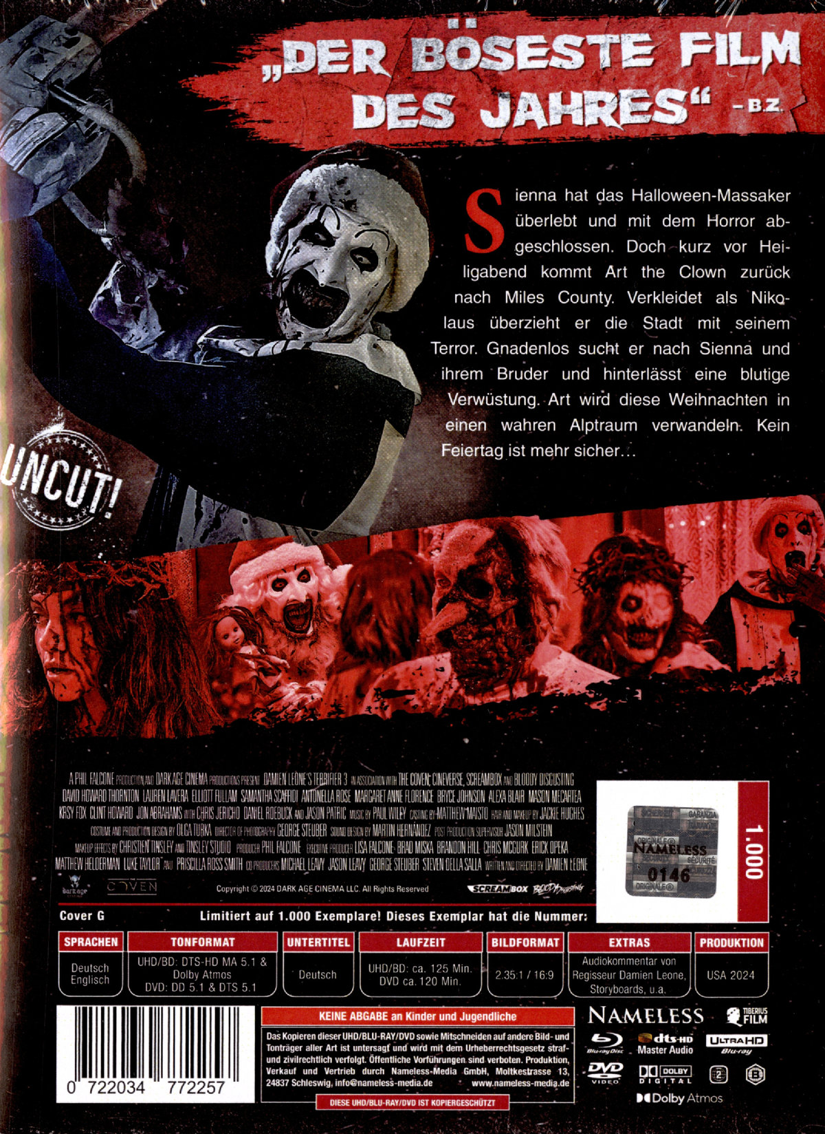 Terrifier 3 - Uncut Mediabook Edition  (4K Ultra HD+blu-ray+DVD) (G)