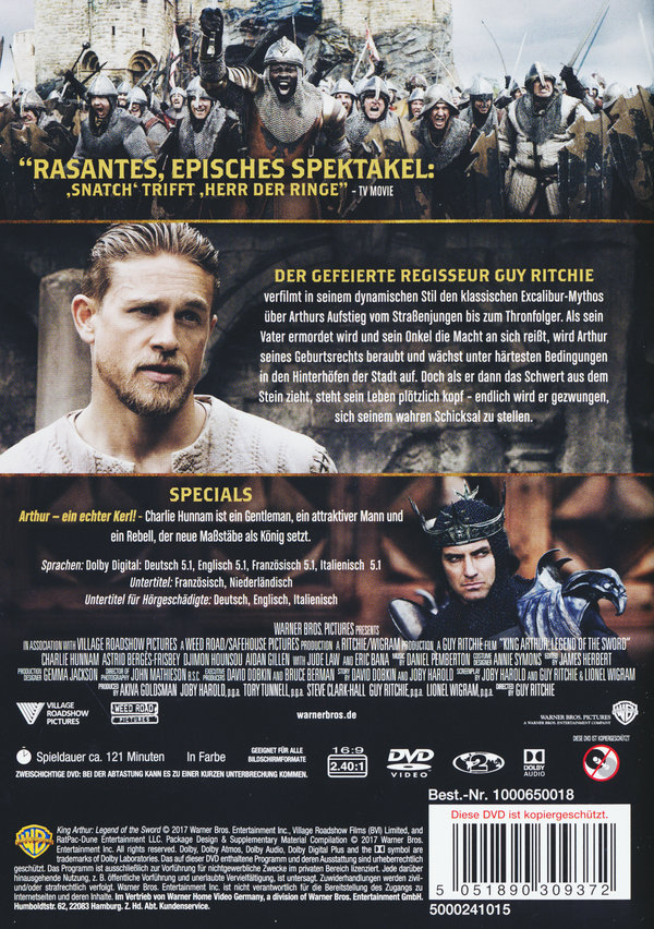 King Arthur - Legend of the Sword  (DVD)