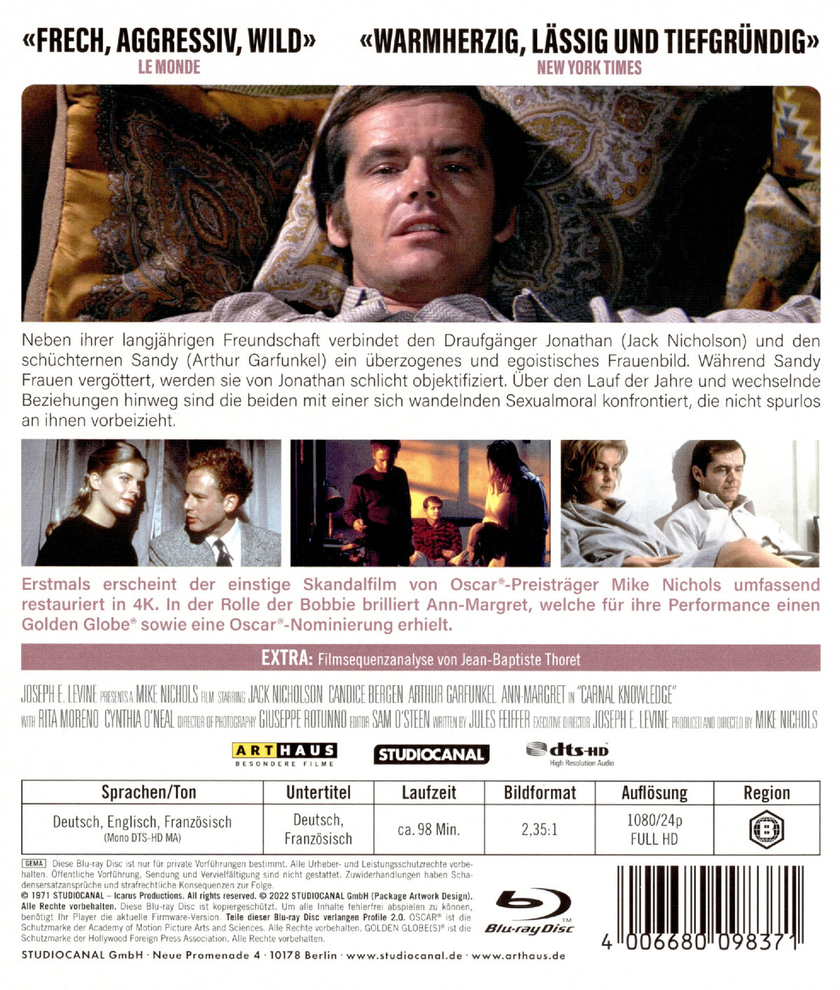 Carnal Knowledge - Die Kunst zu lieben (blu-ray)