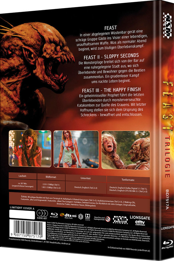 Feast Trilogie - Uncut Mediabook Edition  (blu-ray) (A)