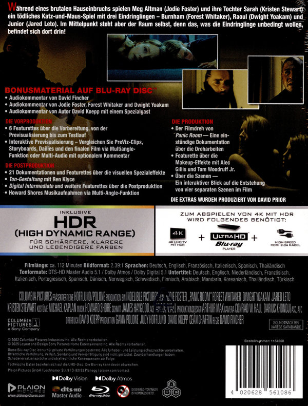 Panic Room - Uncut Steelbook Edition  (4K Ultra HD+blu-ray)