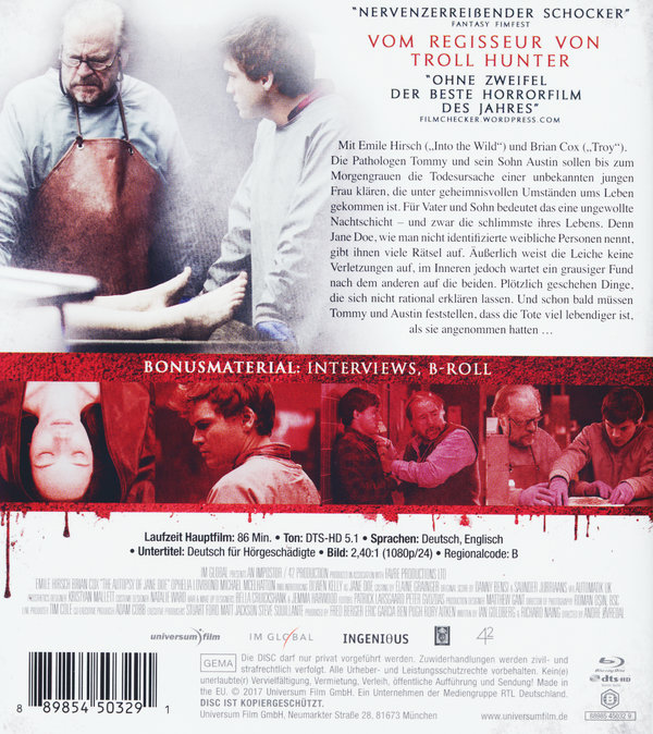 Autopsy of Jane Doe, The (blu-ray)