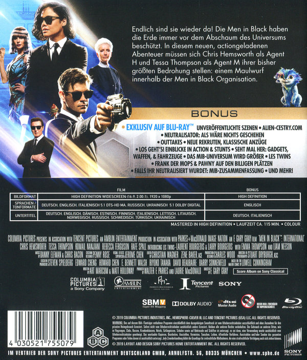 Men in Black: International (blu-ray)