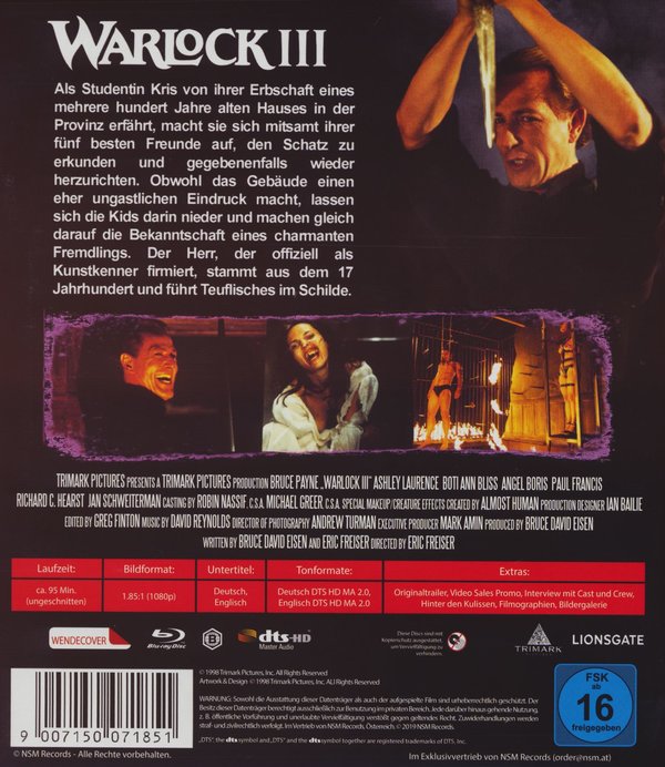 Warlock 3 - Das Geisterschloss - Uncut Edition (blu-ray)