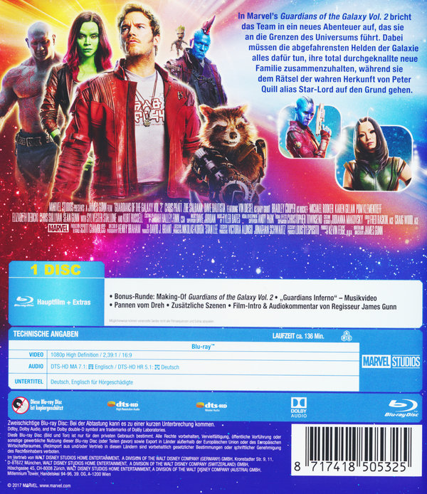 Guardians of the Galaxy Vol. 2 (blu-ray)