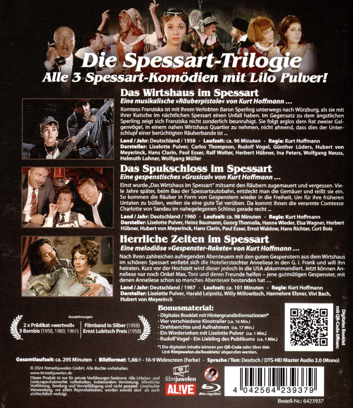Die Spessart-Trilogie: Alle 3 Spessart-Komödien mit Lilo Pulver (Neuauflage)  [3 BRs]  (Blu-ray Disc)