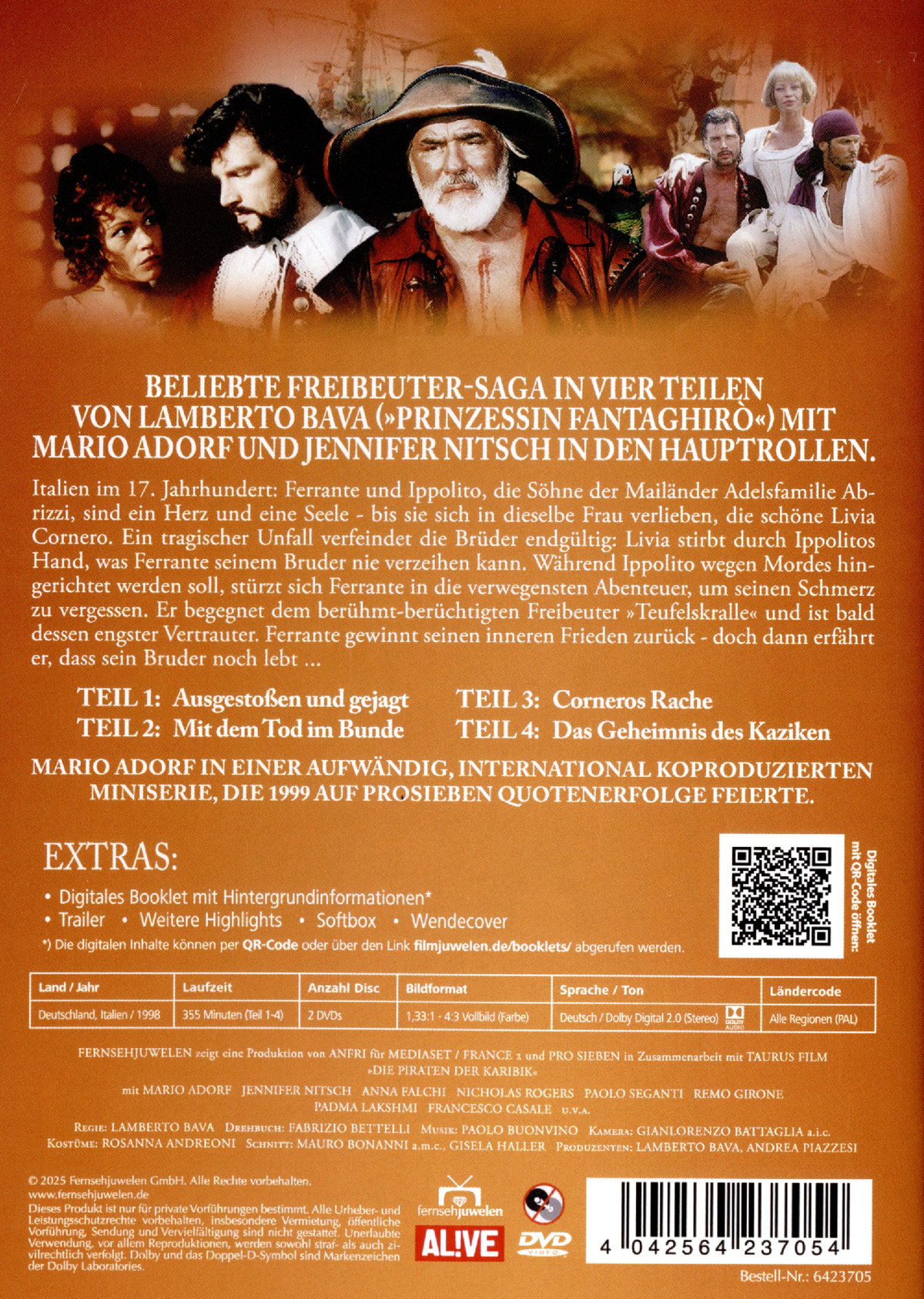 Die Piraten der Karibik - Die komplette Miniserie in 4 Teilen (Neuauflage  [2 DVDs]  (DVD)