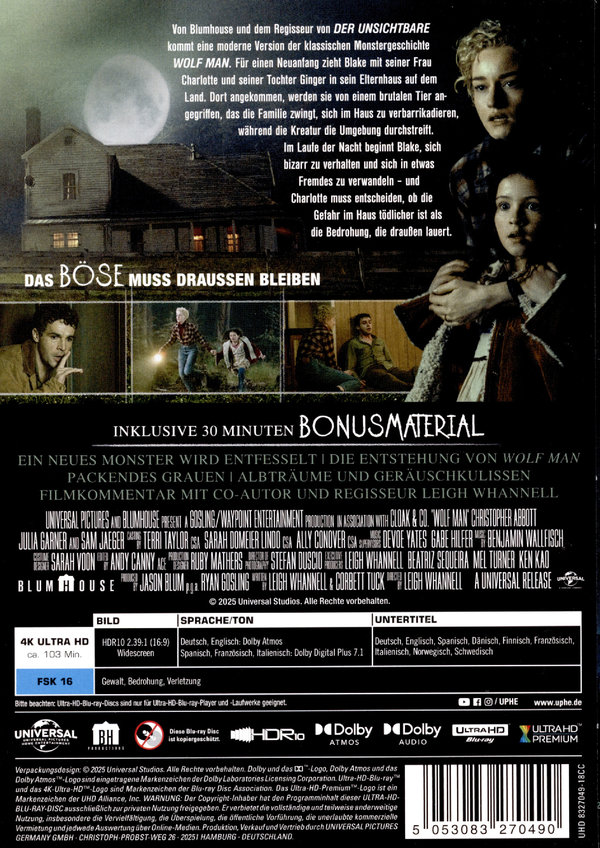 Wolf Man (2025) - Limited Steelbook Edition  (4K Ultra HD)