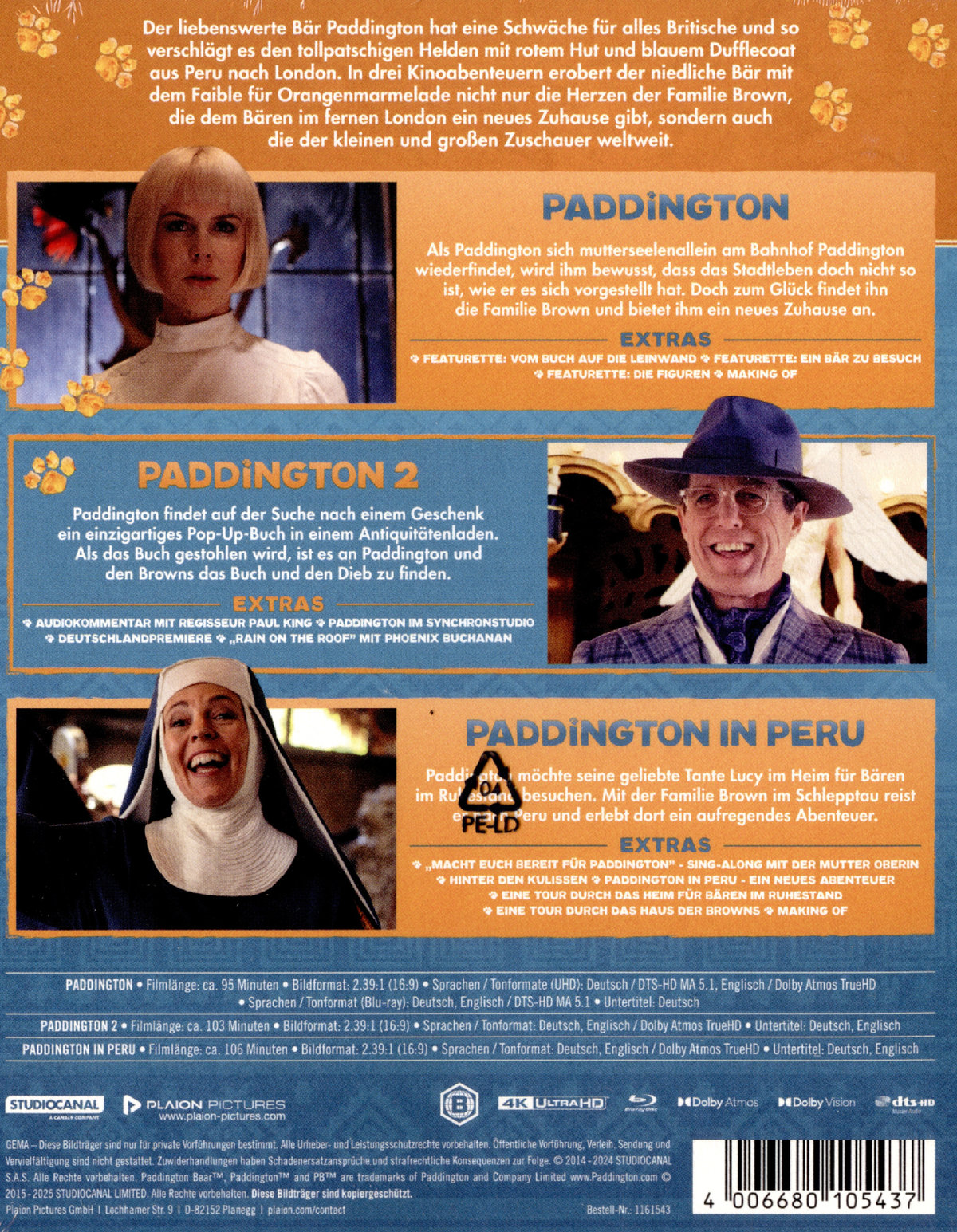Paddington - 3 Filme Collection  (3 4K Ultra HDs)