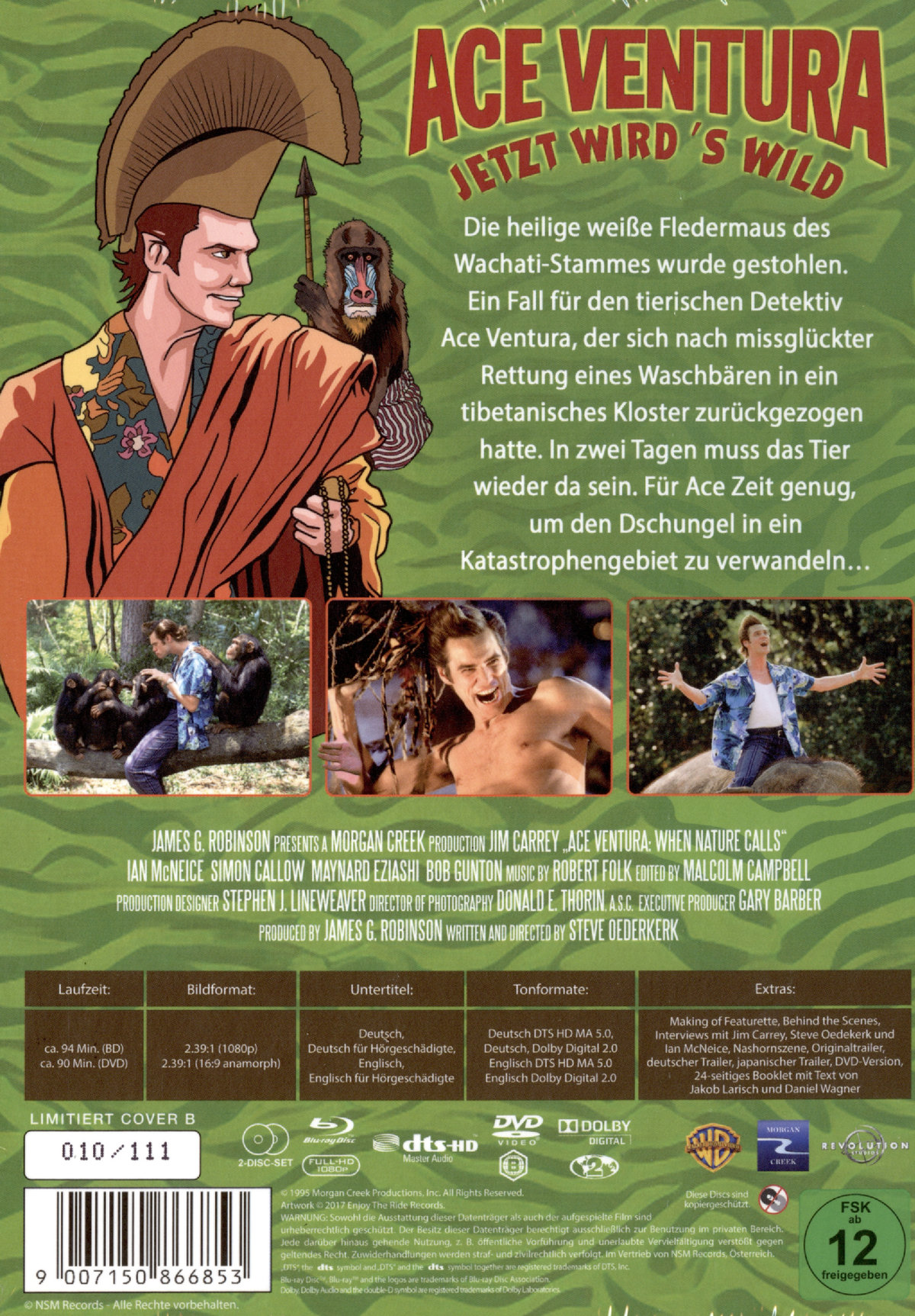 Ace Ventura 2 - Jetzt wird's wild - Uncut Mediabook Edition (DVD+blu-ray) (B)