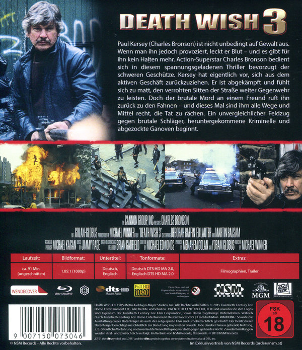 Death Wish 3 - Der Rächer von New York - Uncut Edition (blu-ray)