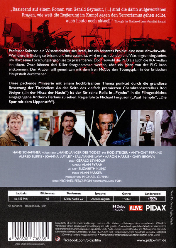 Handlanger des Todes / Der packende Dreiteiler mit Rod Steiger und Anthony Perkins (Pidax Serien-Klassiker)  (DVD)
