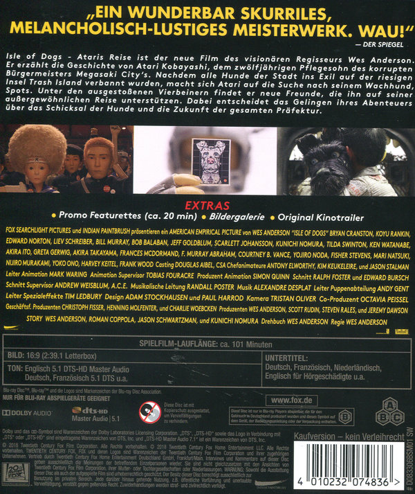 Isle of Dogs - Ataris Reise (blu-ray)