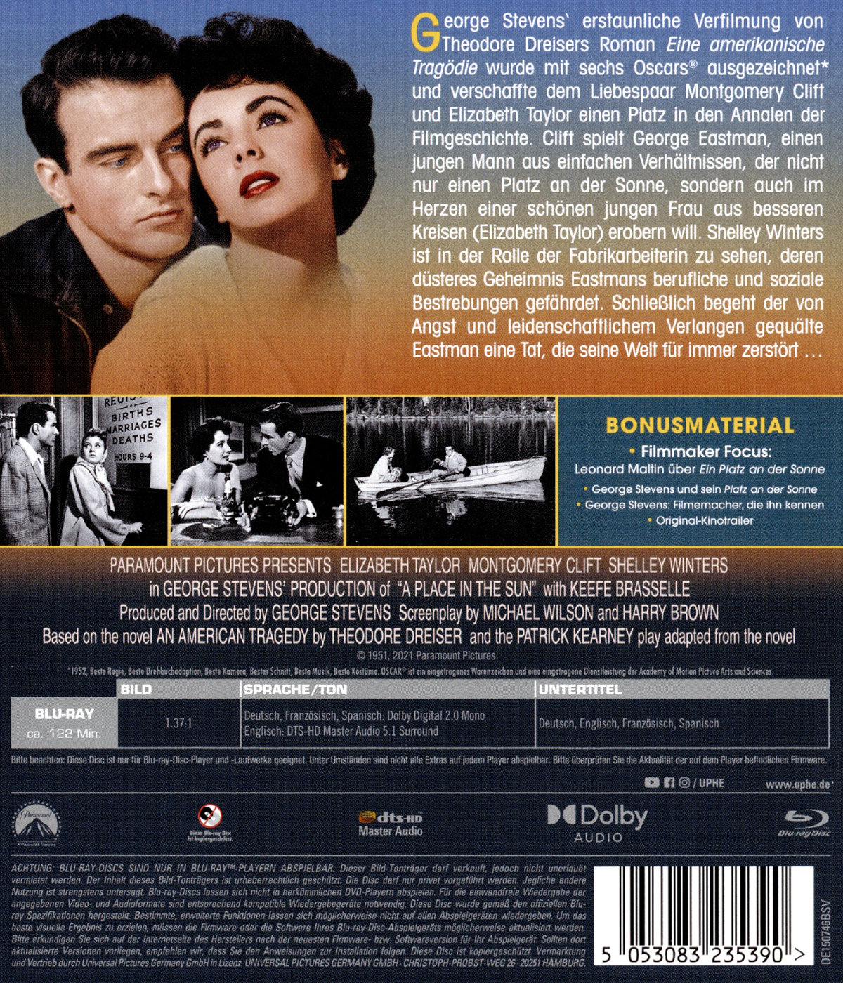 Ein Platz an der Sonne (blu-ray)