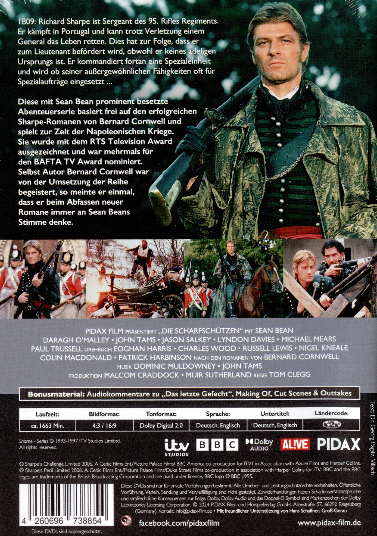Die Scharfschützen - Komplettbox (Sharpe) / Die komplette preisgekrönte 16-teilige Abenteuerserie mit Sean Bean (Pidax Serien-Klassiker) [8 DVDs]  (DVD)
