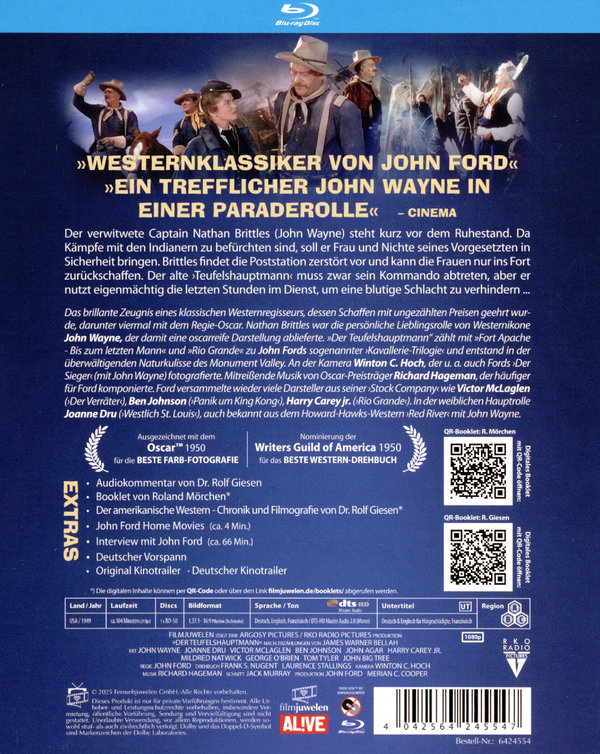Der Teufelshauptmann (She Wore a Yellow Ribbon) (Filmjuwelen)  (Blu-ray Disc)