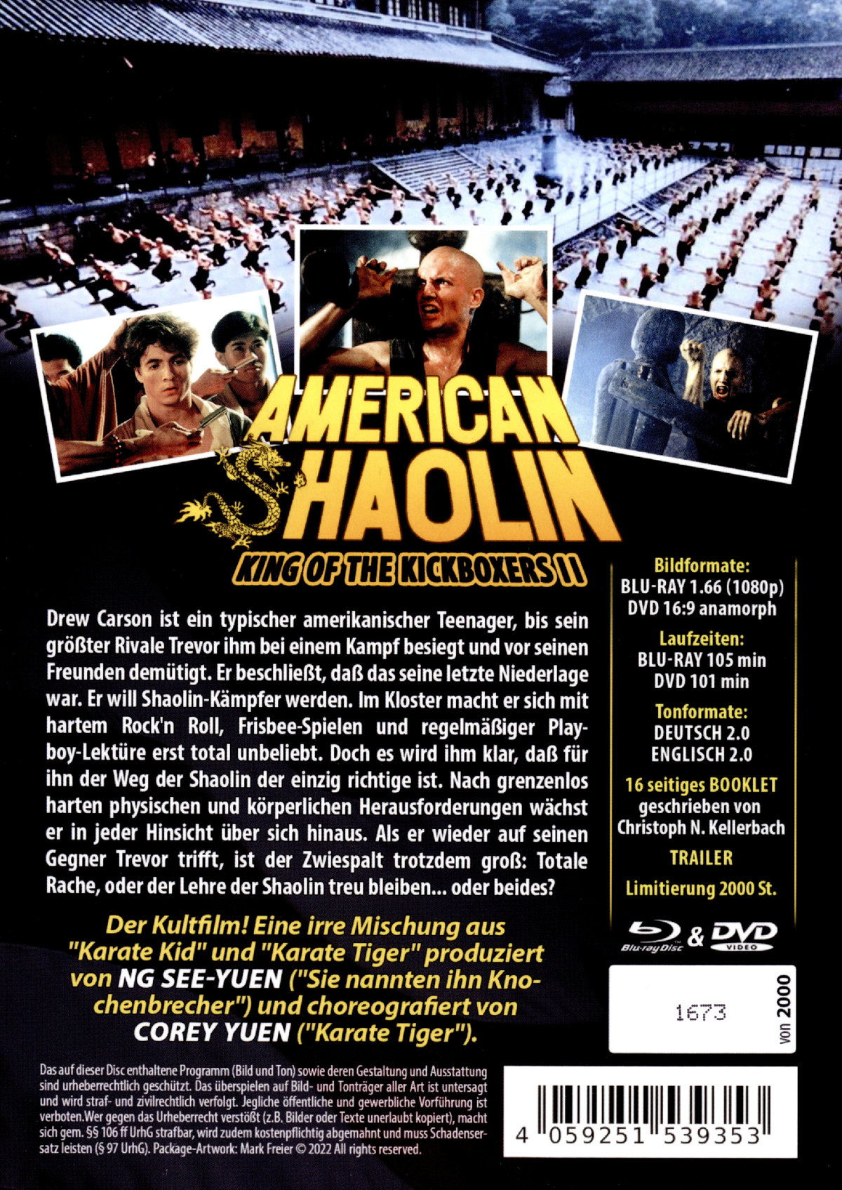 American Shaolin - King of Kickboxers 2 - Uncut Mediabook Edition (DVD+blu-ray)