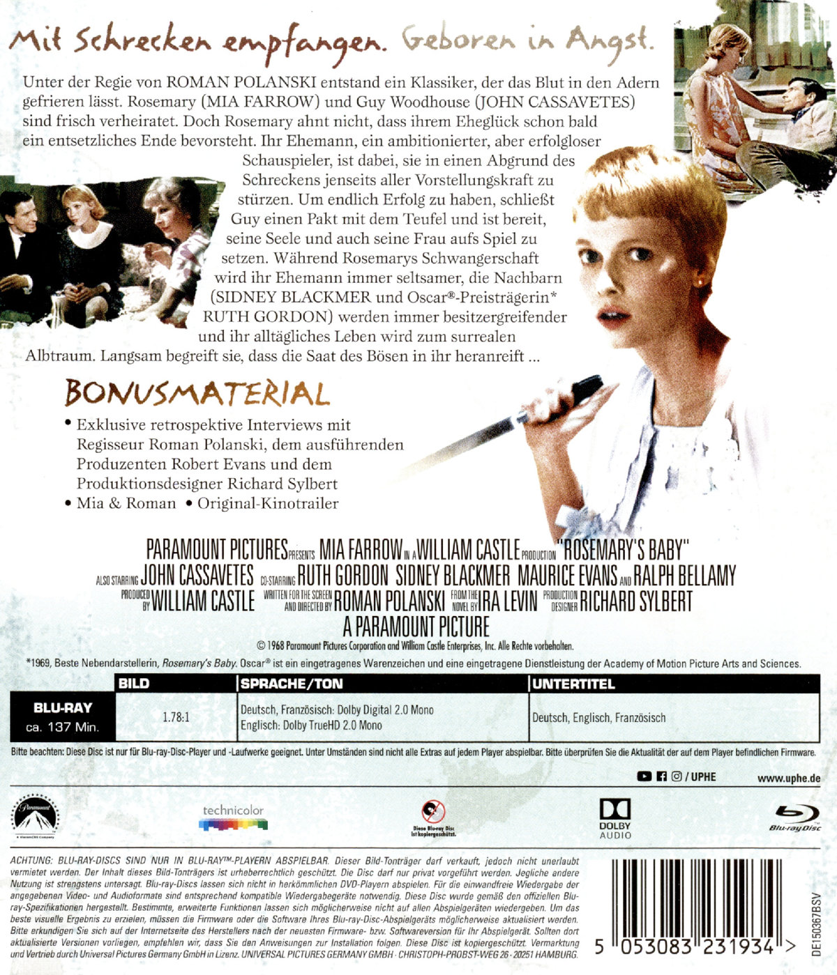 Rosemarys Baby (blu-ray)