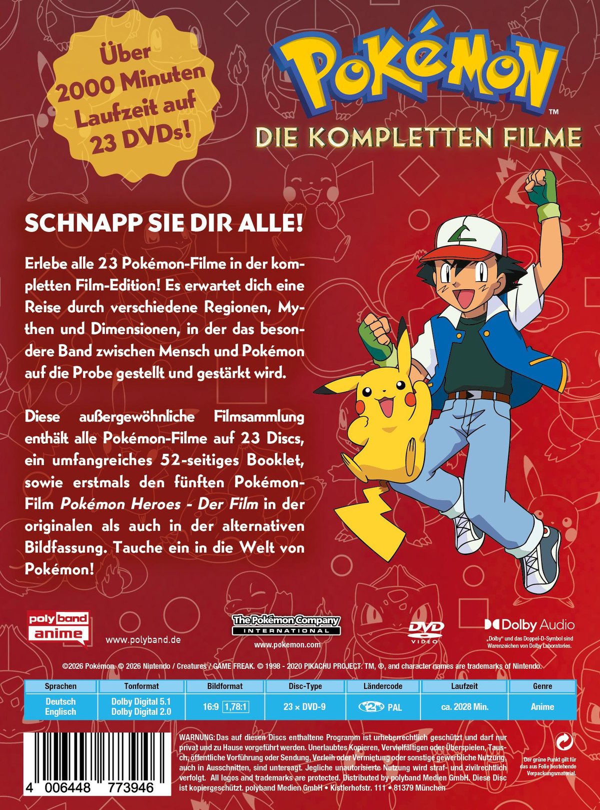 Pokémon - Die kompletten Filme - Alle 23 Filme in einer Box - Limited Edition  [23 DVDs]  (DVD)