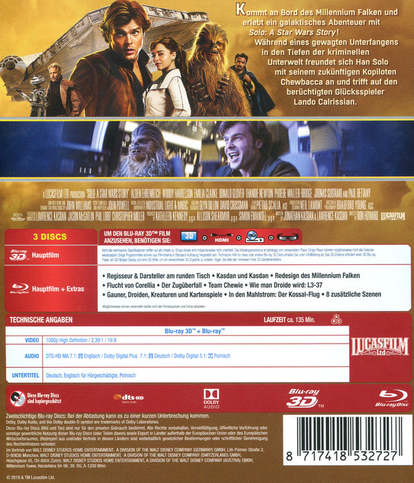 Solo - A Star Wars Story 3D (3D blu-ray)