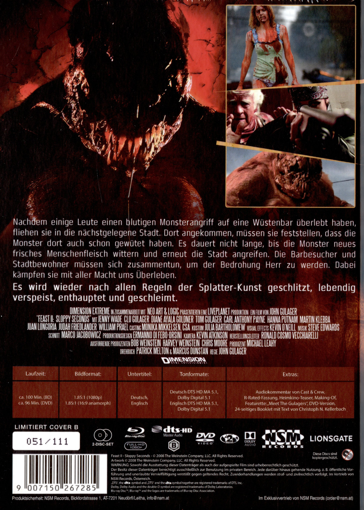 Feast II - Sloppy Seconds - Uncut Mediabook Edition  (DVD+blu-ray) (B)