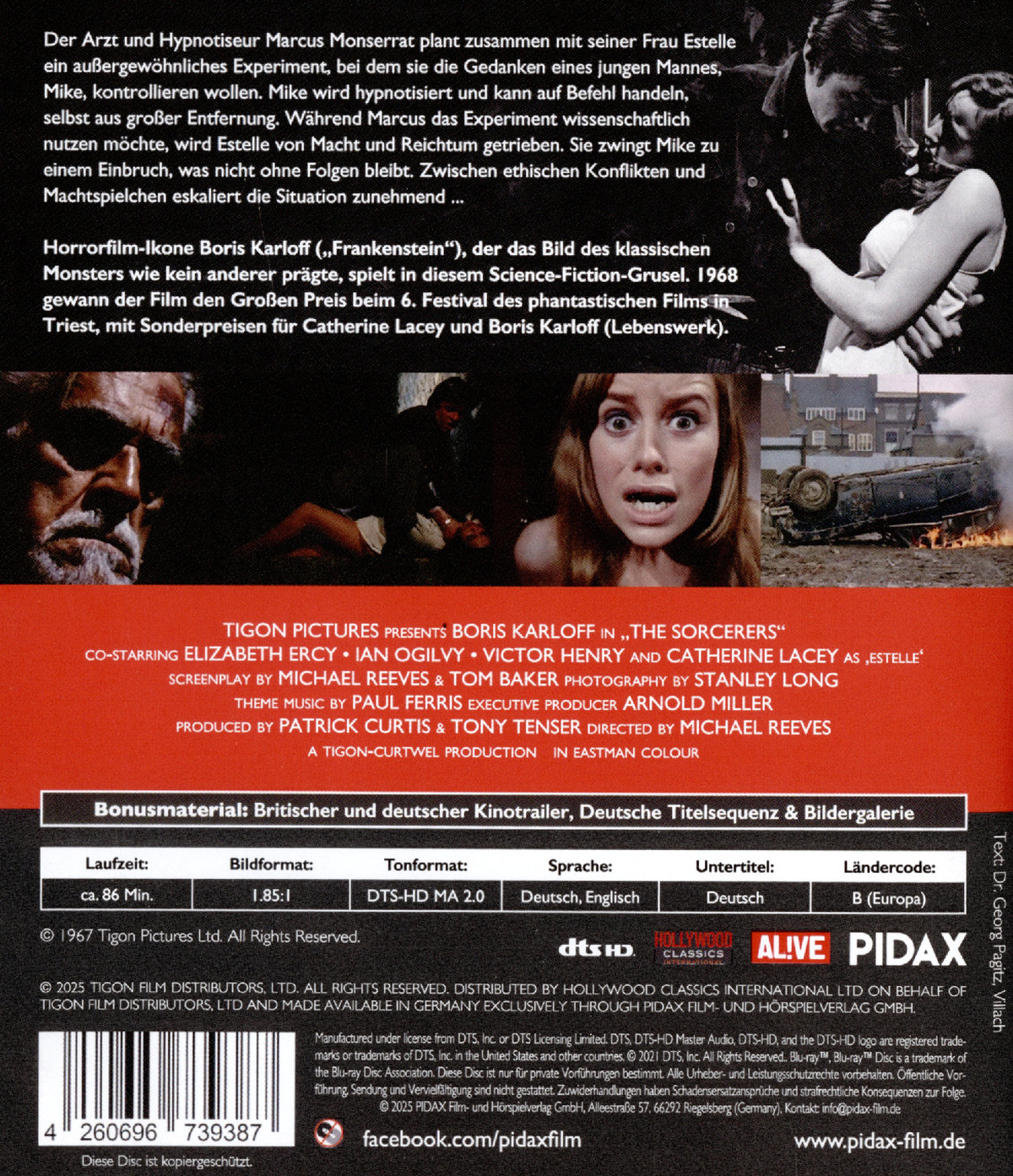 Im Banne des Dr. Monserrat (The Sorcerers) / Preisgekrönter Science-Fiction-Grusel mit Horrorfilm-Ikone Boris Karloff (Pidax Film-Klassiker)  (Blu-ray Disc)