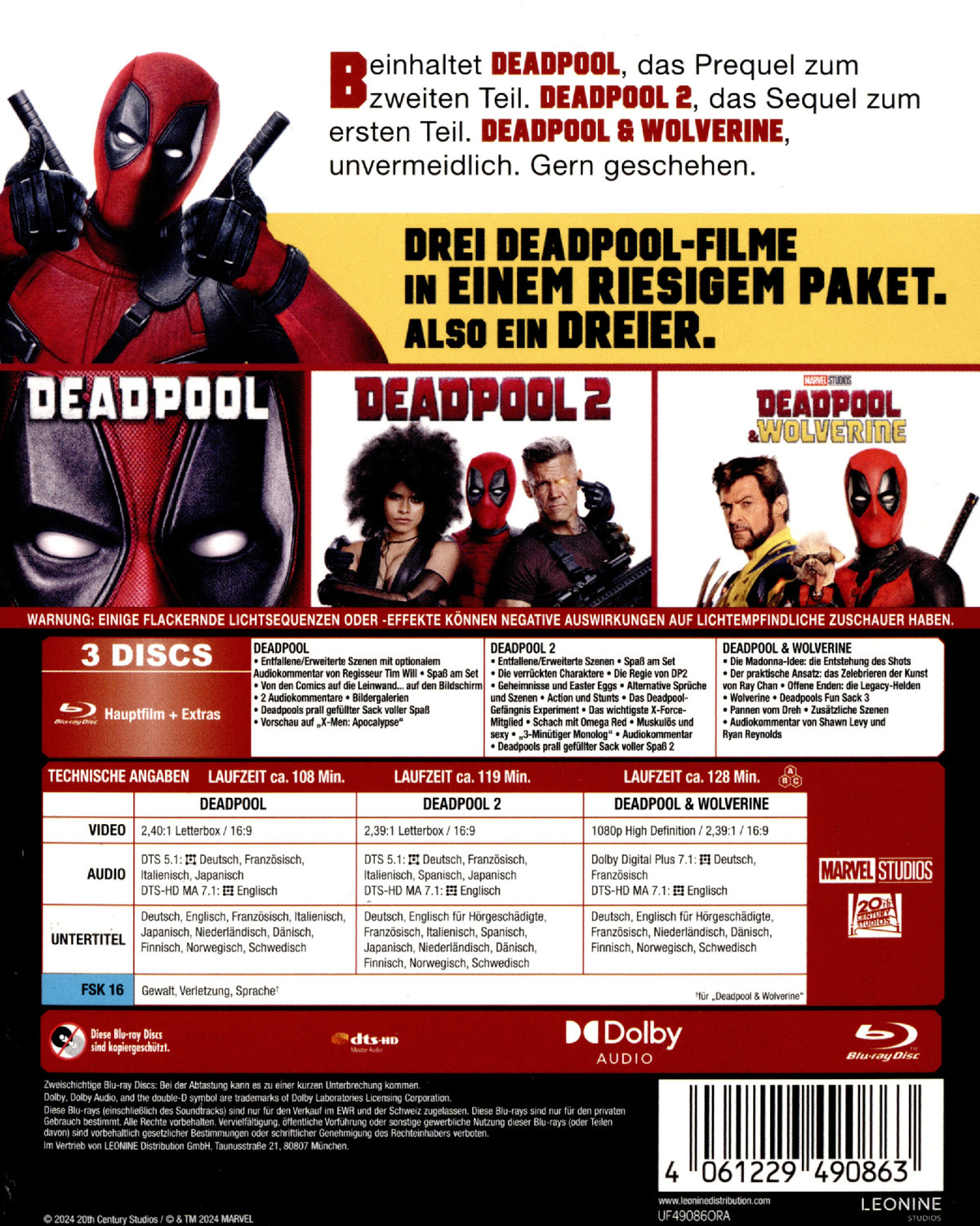 Deadpool - 3-Movie-Collection  [3 BRs]  (Blu-ray Disc)