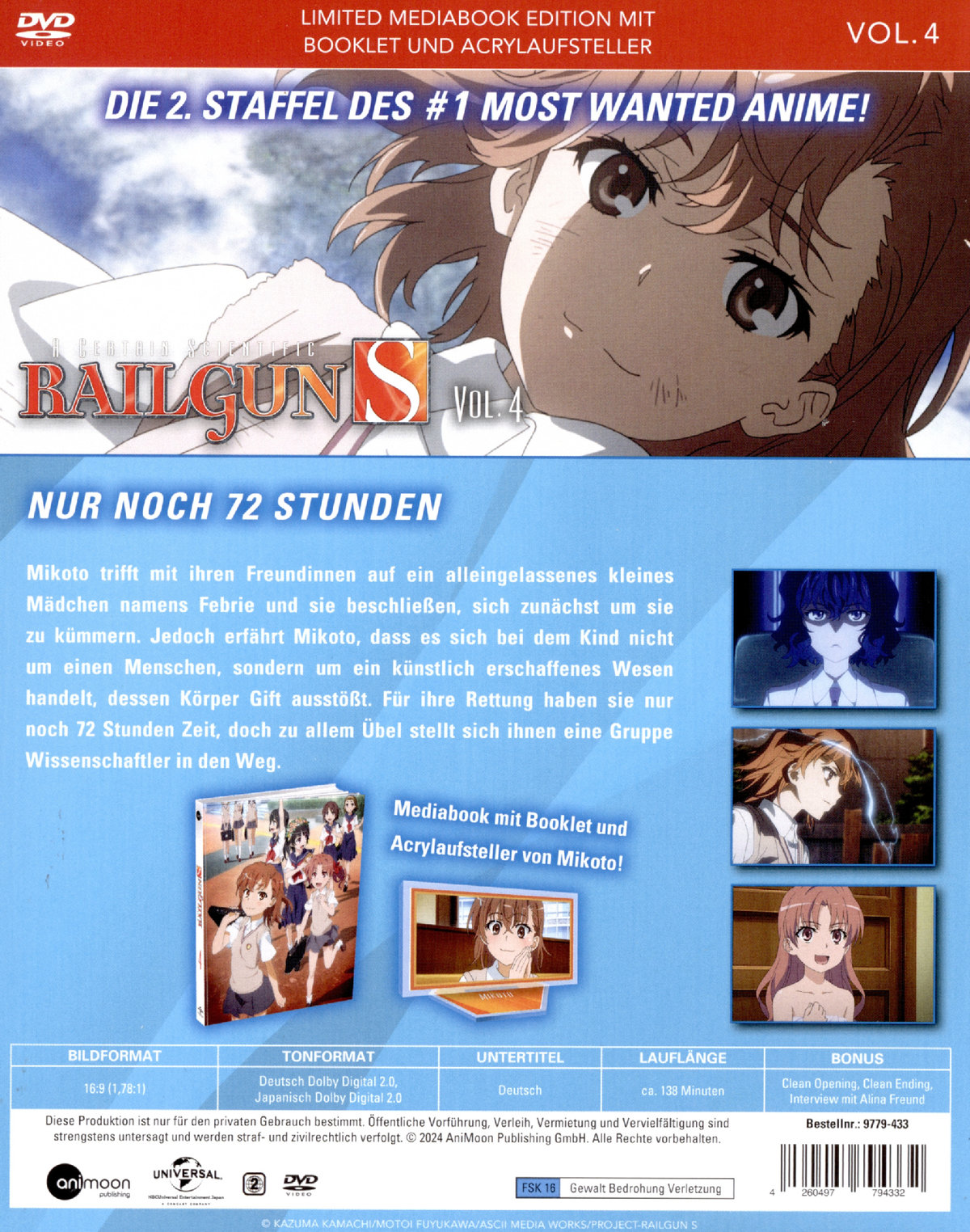 A Certain Scientific Railgun S Vol.4  (DVD)