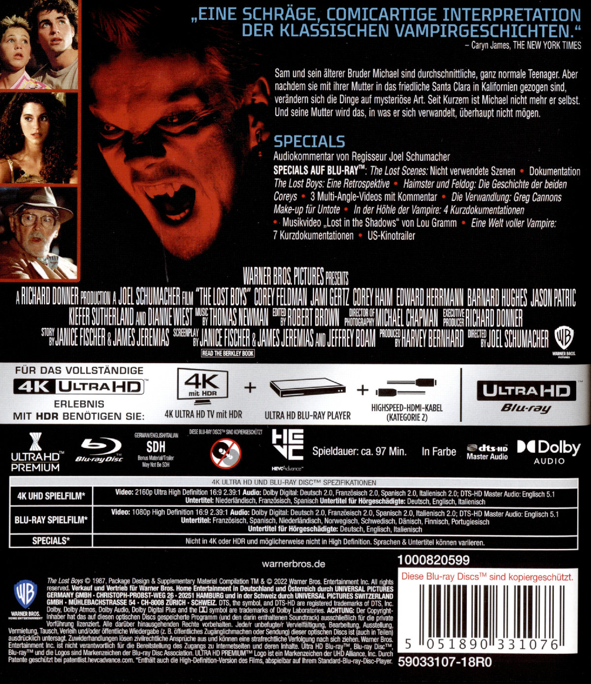 The Lost Boys   (4K Ultra HD+blu-ray)