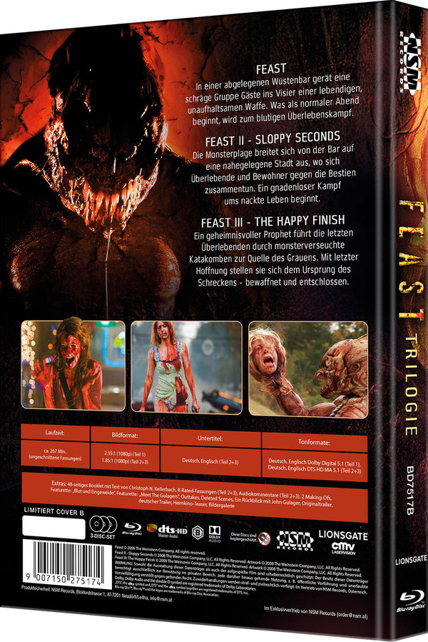 Feast Trilogie - Uncut Mediabook Edition  (blu-ray) (B)