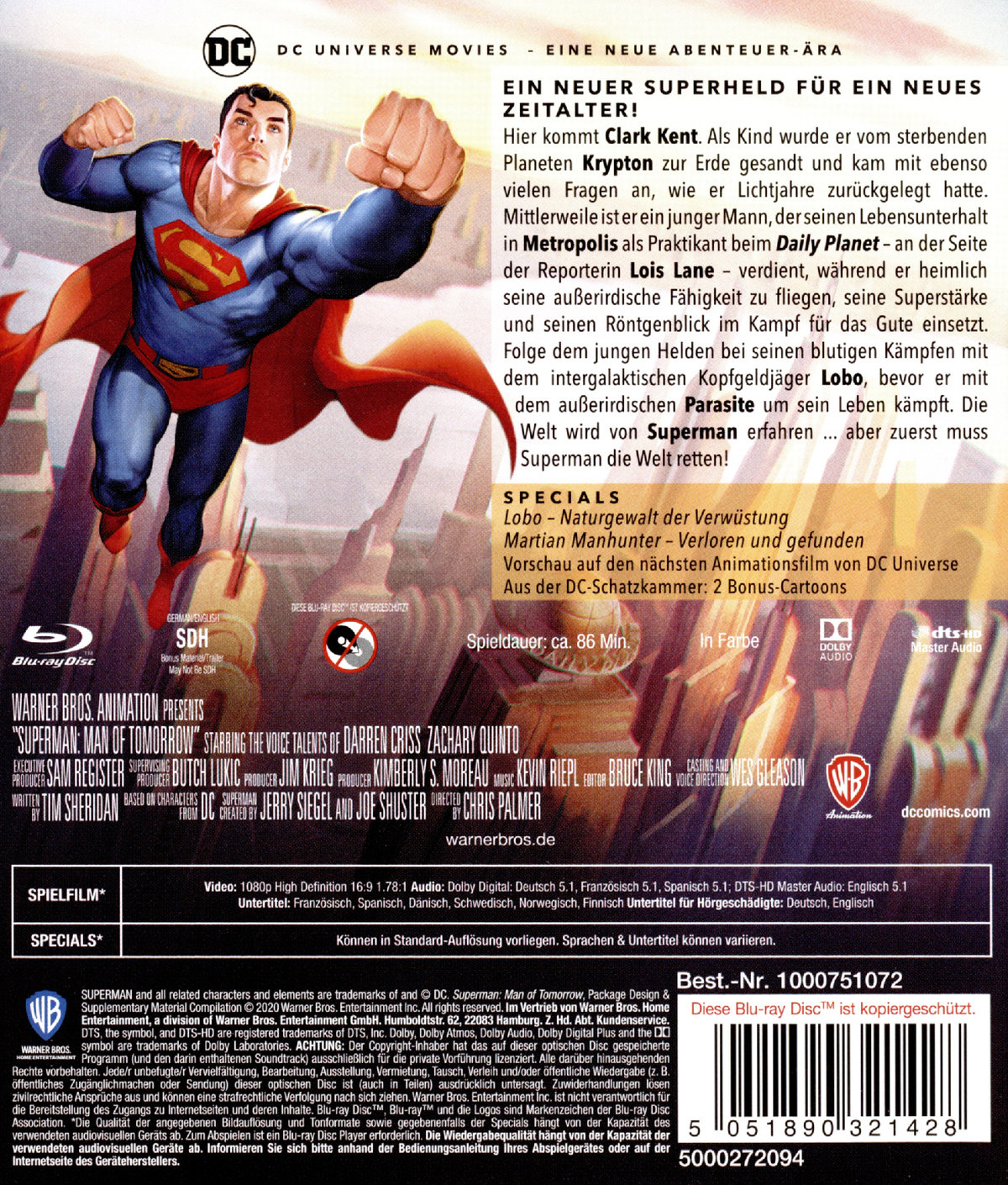 Superman - Man of Tomorrow (blu-ray)