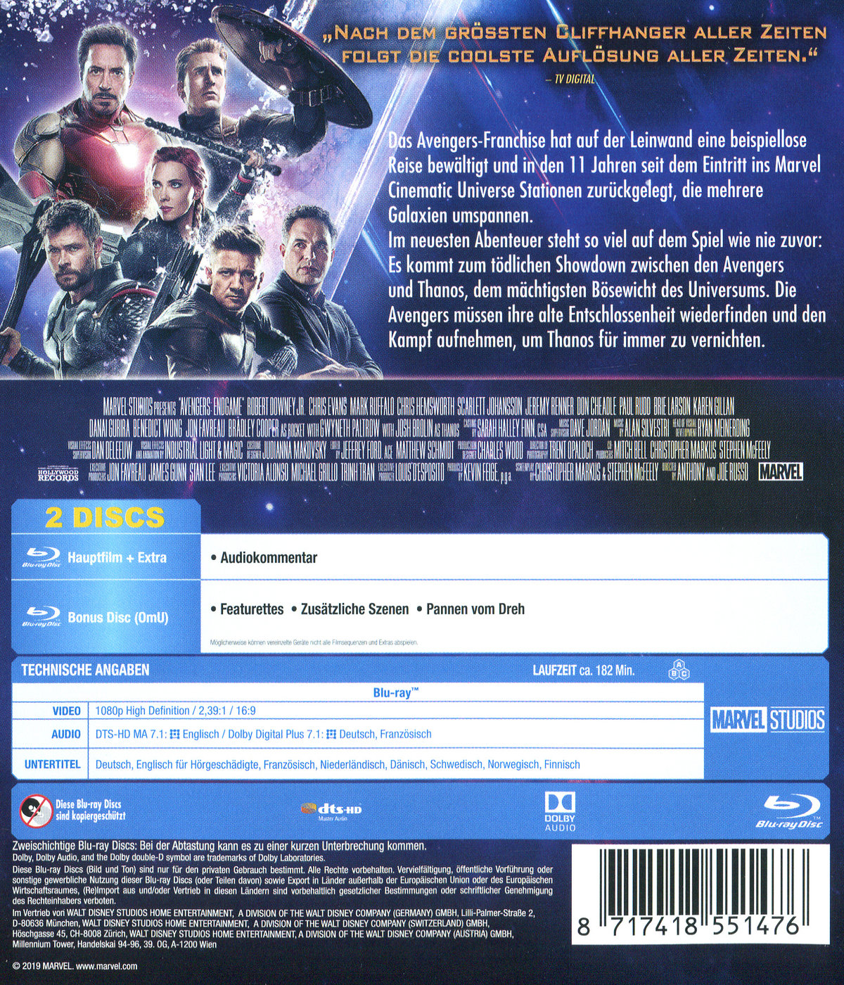 Avengers, The - Endgame (blu-ray)