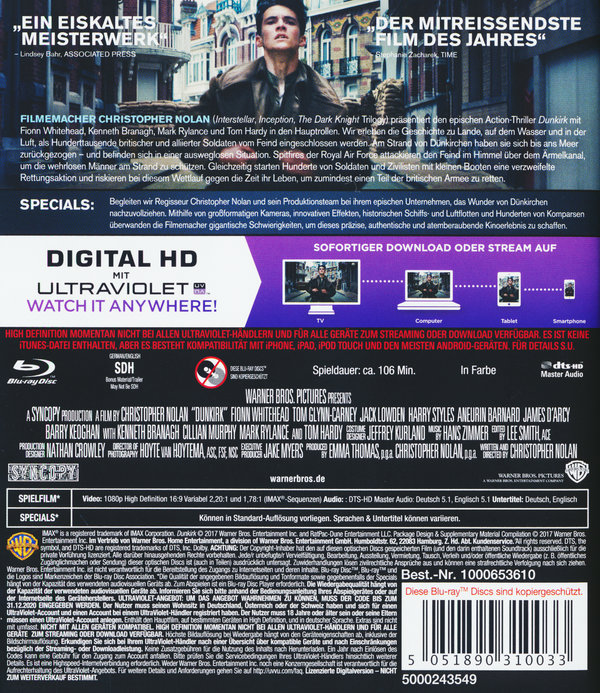 Dunkirk (blu-ray)