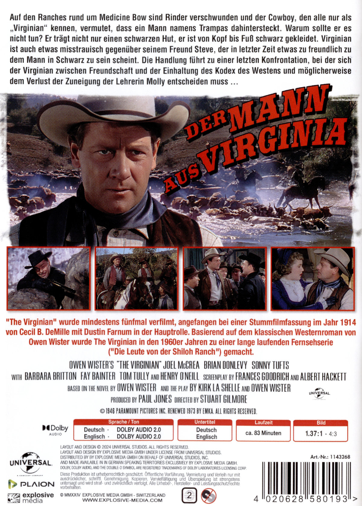 Der Mann aus Virginia (1946)  (DVD)